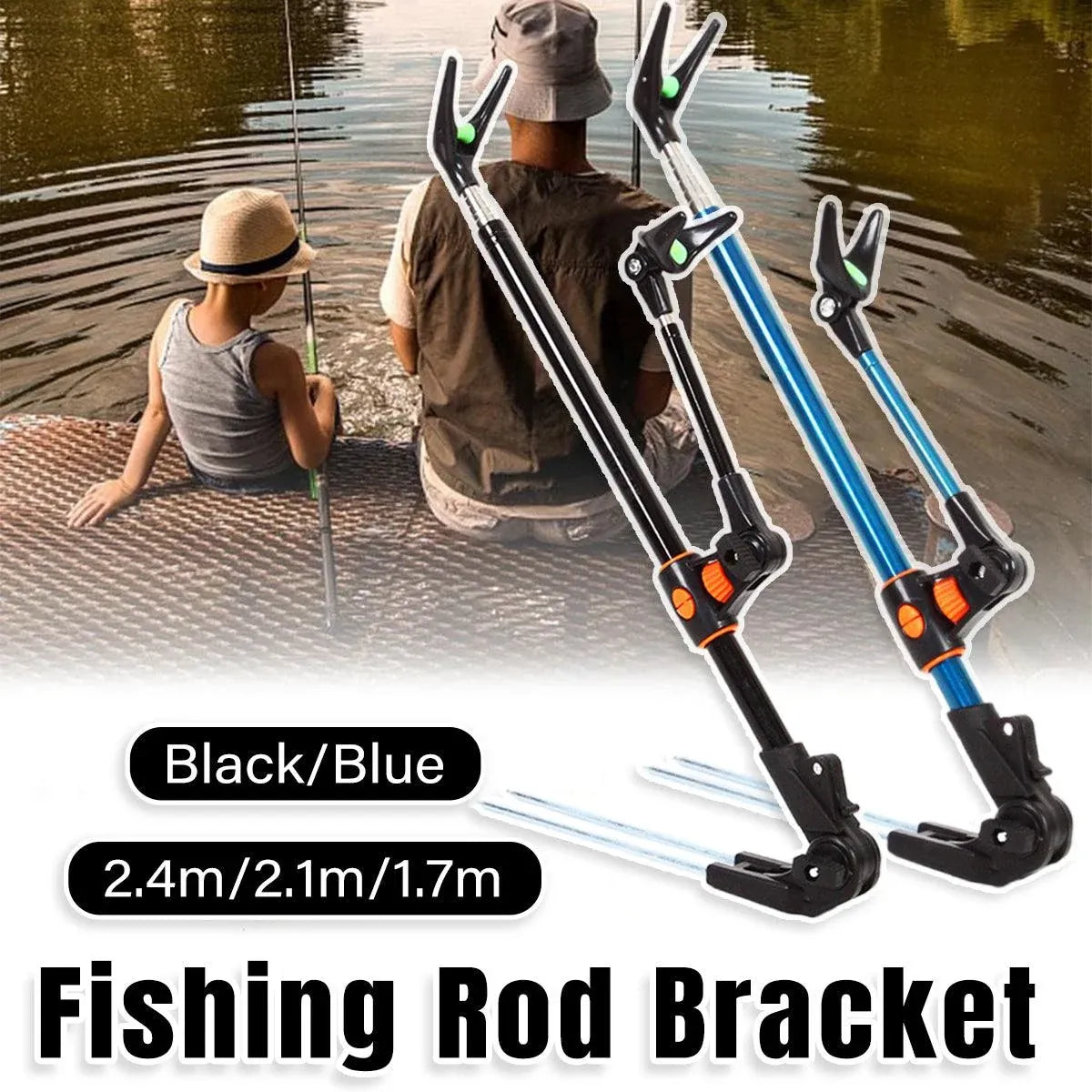 Bracket Fishing Rod Holder Multi Functional Rod Stand for Fishing and Outdoors - Blue-170cm