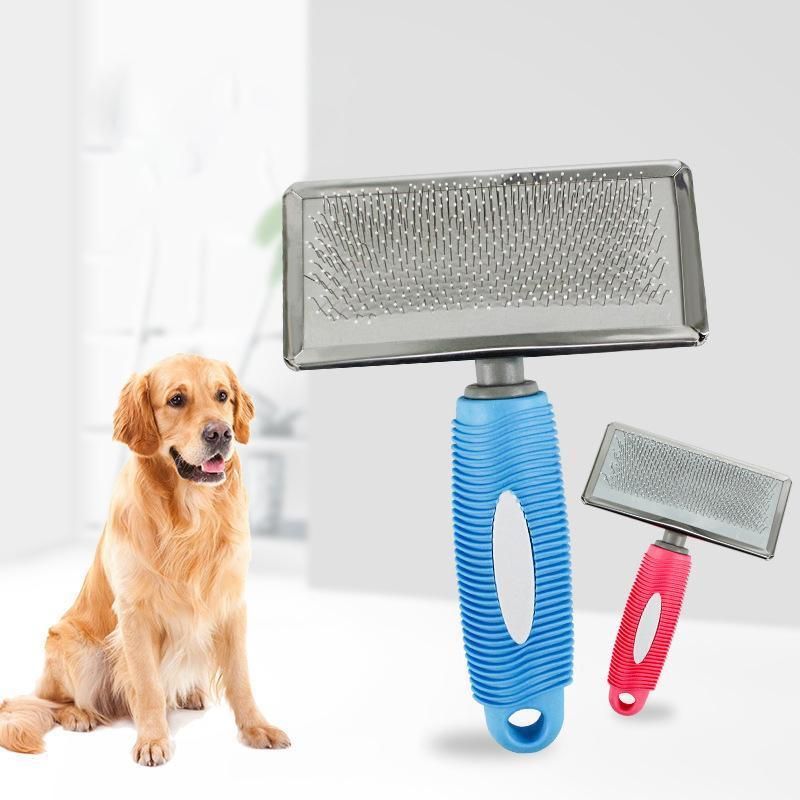L Size Hair Shedding Grooming Trimmer Comb Brush Slicker Undercoat Rake Pet Dog Cat - Red