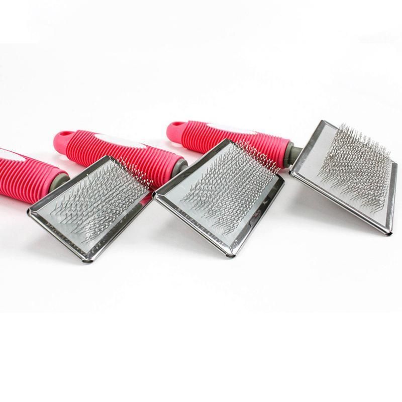 L Size Hair Shedding Grooming Trimmer Comb Brush Slicker Undercoat Rake Pet Dog Cat - Red