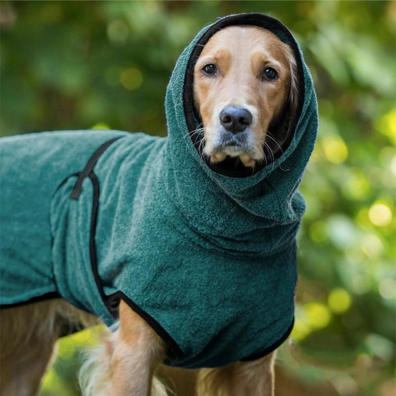 Dog Puppy Hoodies Jacket Solid Coat Pet Winter Soft Warm Clothes S-5XL Black - XL