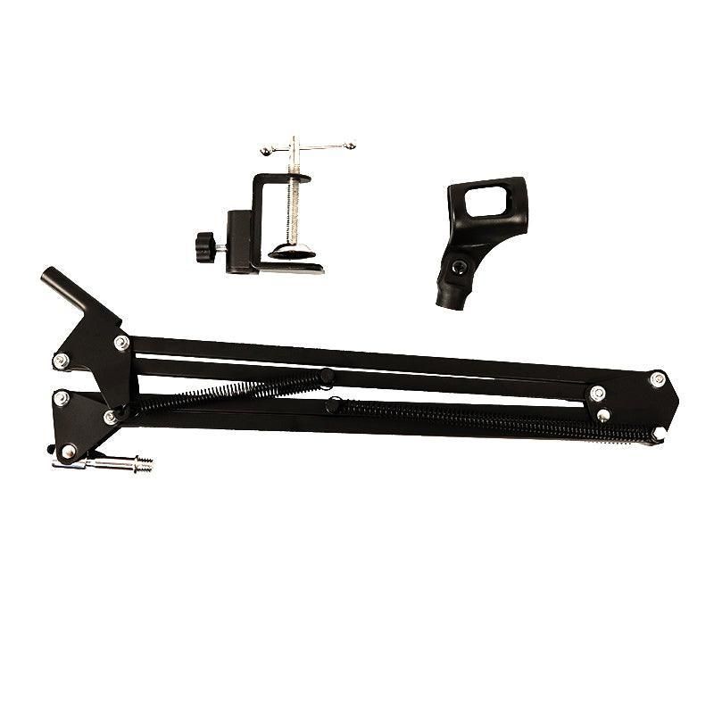 Microphone Suspension Boom Arm Desktop Stand Mic Holder Mount and Pop Filter - Mic Stand with Pop Filter