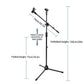 Foldable Adjustable Microphone Tripod Stand Durable NonSlip Stage Studio Karaoke