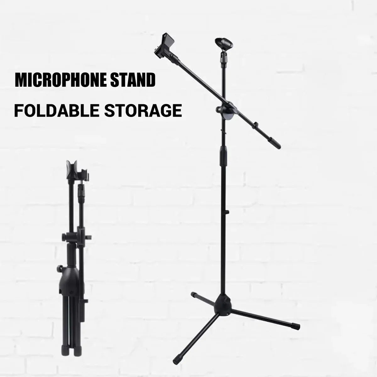 Foldable Adjustable Microphone Tripod Stand Durable NonSlip Stage Studio Karaoke