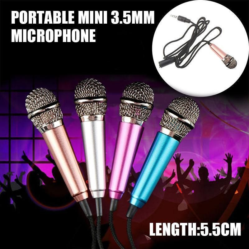 Mini Microphone Portable Vocal Instrument Mic for Mobile Phone Laptop Notebook - Blue