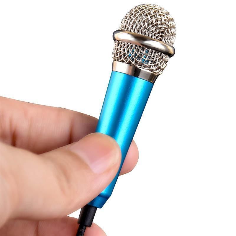 Mini Microphone Portable Vocal Instrument Mic for Mobile Phone Laptop Notebook - Blue