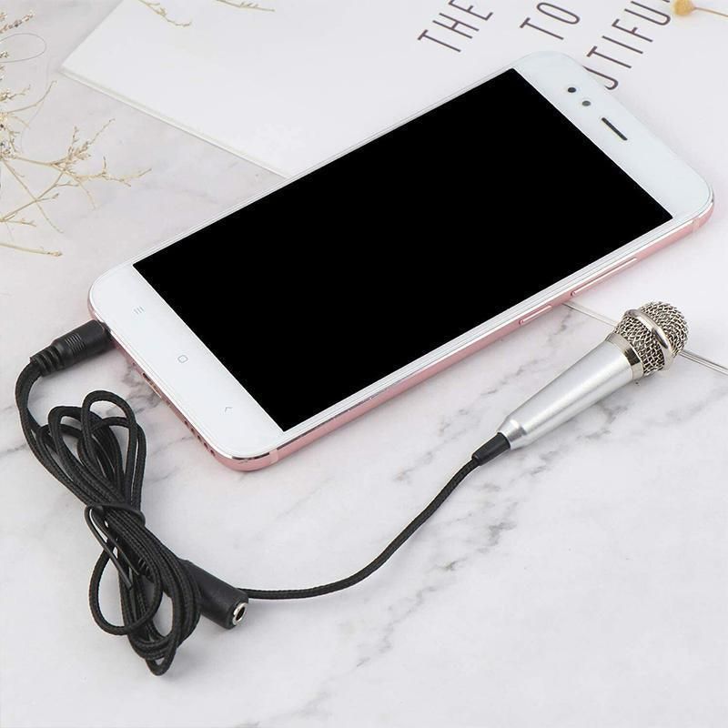 Mini Microphone Portable Vocal Instrument Mic for Mobile Phone Laptop Notebook - Blue