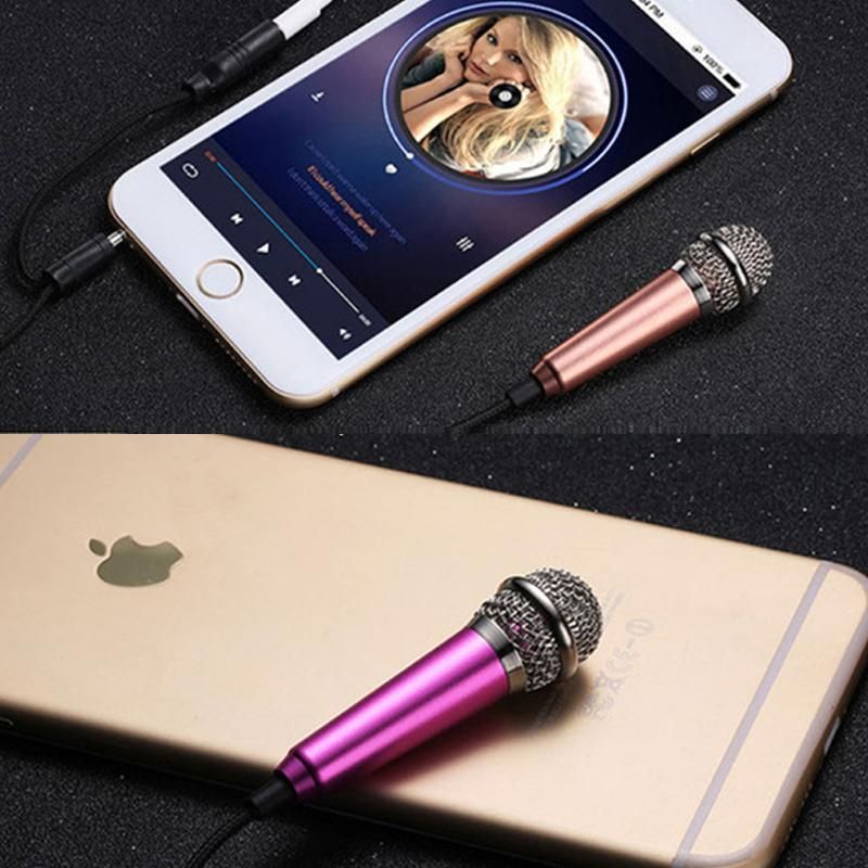 Mini Microphone Portable Vocal Instrument Mic for Mobile Phone Laptop Notebook - Blue
