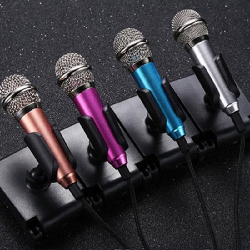 Mini Microphone Portable Vocal Instrument Mic for Mobile Phone Laptop Notebook - Blue