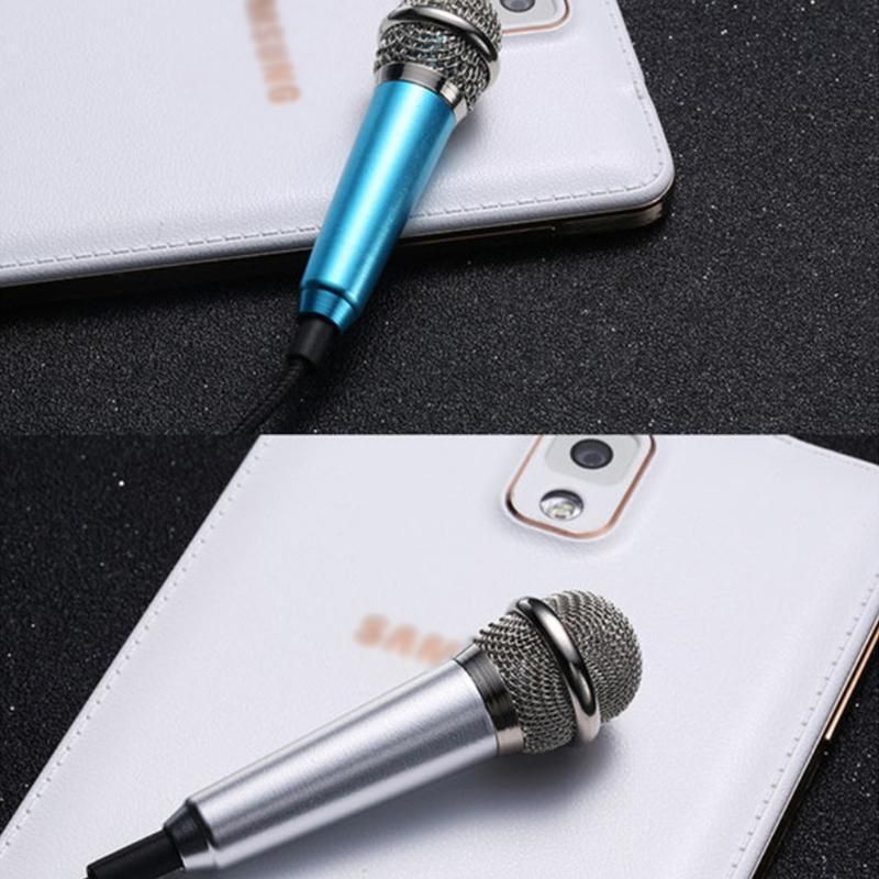 Mini Microphone Portable Vocal Instrument Mic for Mobile Phone Laptop Notebook - Blue