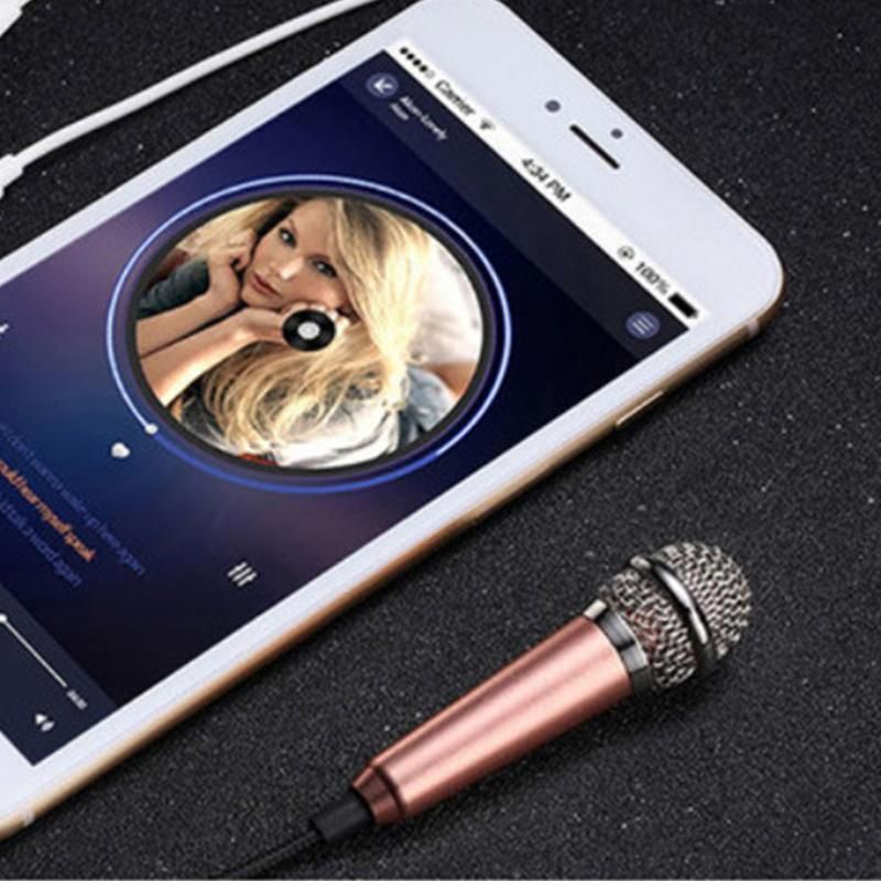 Mini Microphone Portable Vocal Instrument Mic for Mobile Phone Laptop Notebook - Blue
