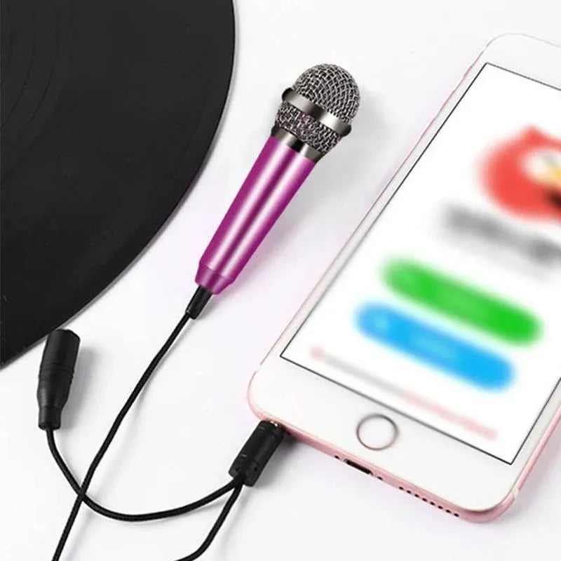 Mini Microphone Portable Vocal Instrument Mic for Mobile Phone Laptop Notebook - Blue