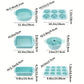 6PCS Silicone Cake Mould Set Baking Pans Nonstick Cupcake Cookie Tools Reusable - Green
