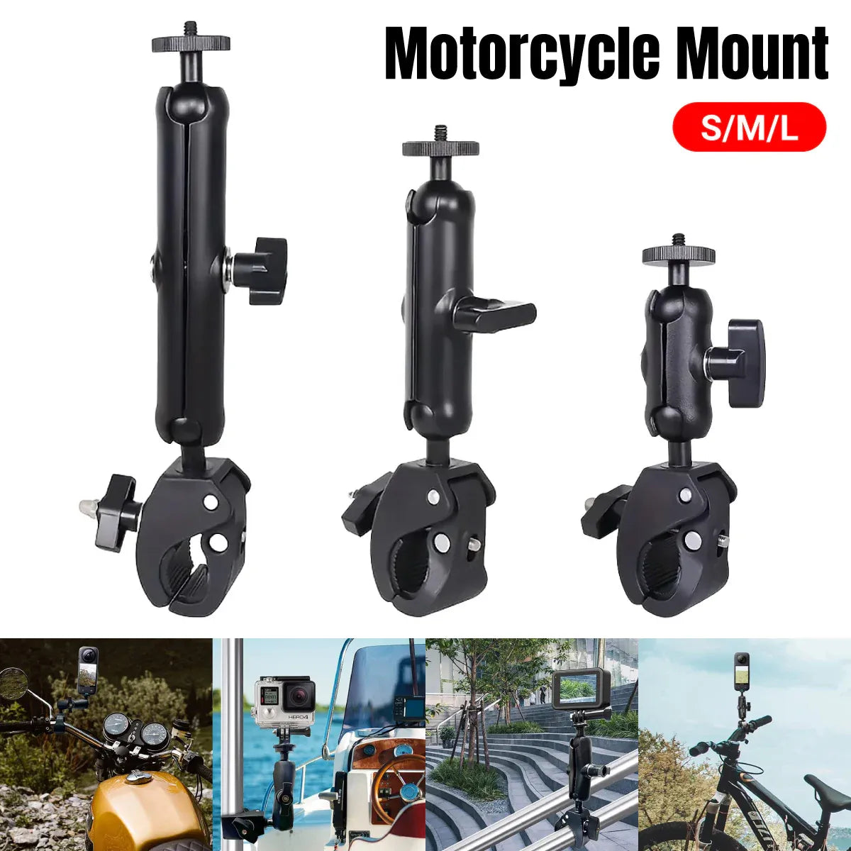 Motorcycle Phone Camera Mount Anti Shake for Bike Scooter Navigation Secure - M