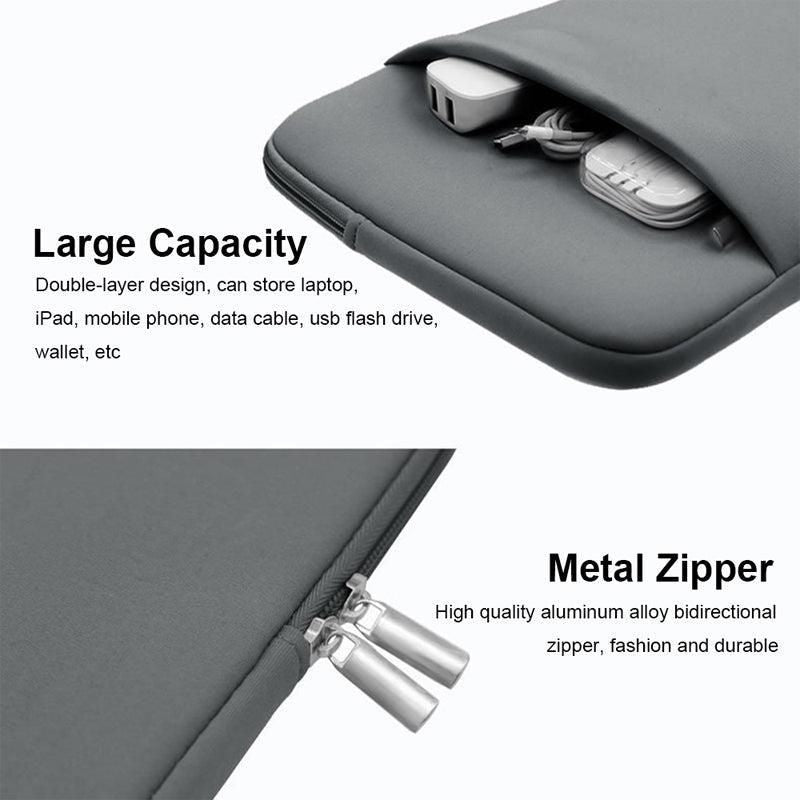 Grey Laptop Macbook Notebook Sleeve Bag Travel Carry Case Cover For 11 13 14 15 Inch Lap Top - 13Inch