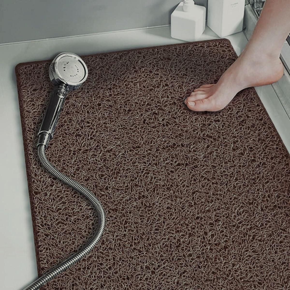 Anti Slip Bathroom Mat Non Slip Shower Floor Mat Quick Dry Soft Comfortable Rug - Beige-40x60cm