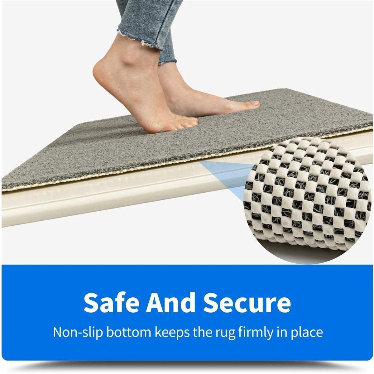 Anti Slip Bathroom Mat Non Slip Shower Floor Mat Quick Dry Soft Comfortable Rug - Beige-40x60cm
