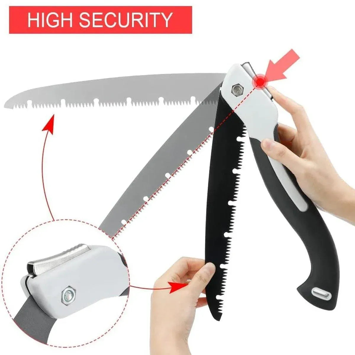 Folding Outdoor Hand Saw Portable Quick Cutting Pruning Garden Tree Logging Tool - 210mm