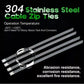20X Stainless Steel Cable Ties S304 Marine Grade Zip Strap Locking Wrap 100-800Mm - 7.9x600mm