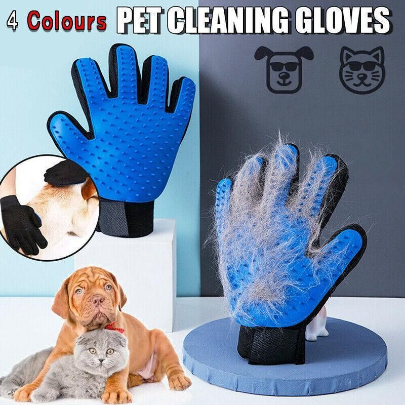 Pet Dog Cat Massage Hair Removal Grooming Comb Touch Cleaning Brush Magic Glove - Green Right Hand