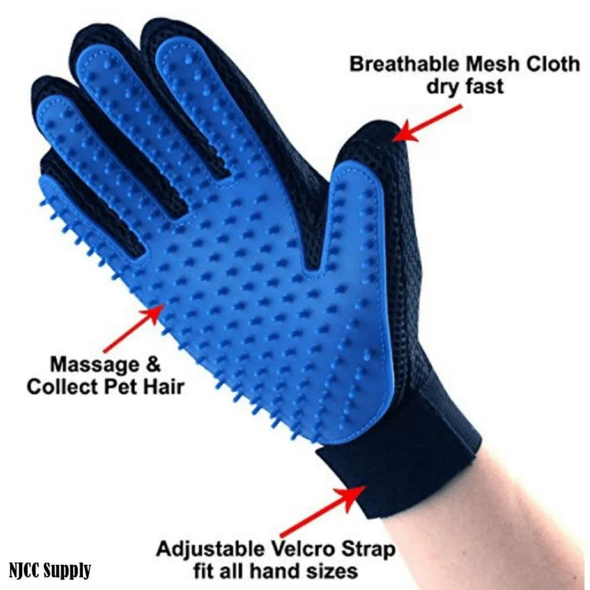 Pet Dog Cat Massage Hair Removal Grooming Comb Touch Cleaning Brush Magic Glove - Green Right Hand
