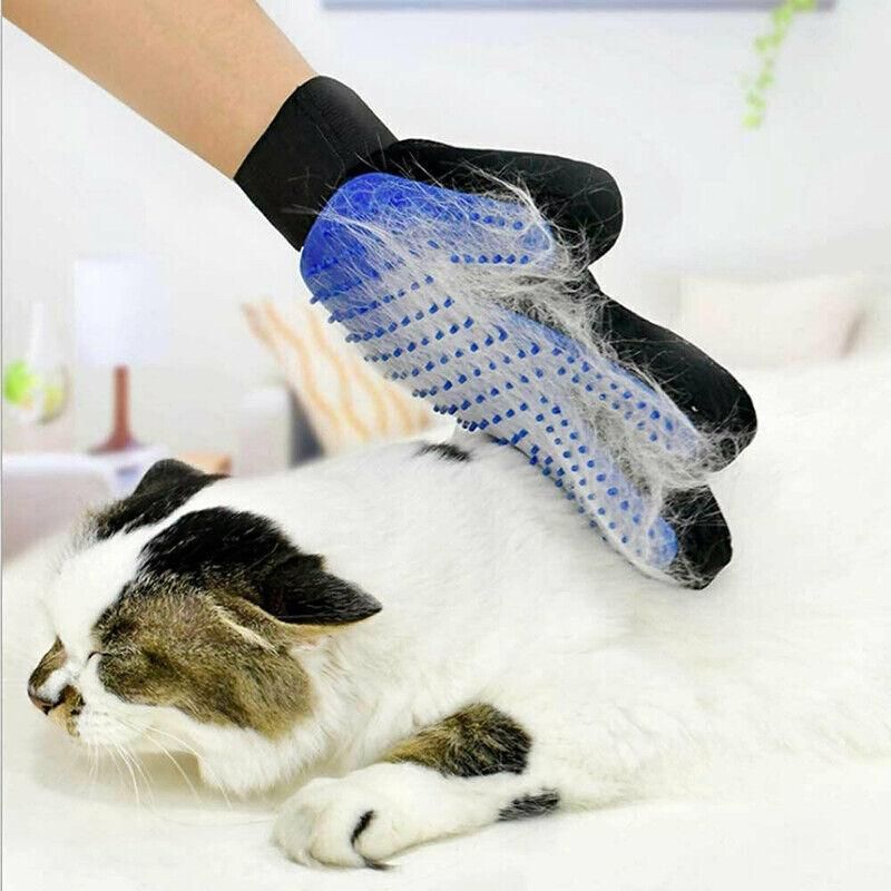Pet Dog Cat Massage Hair Removal Grooming Comb Touch Cleaning Brush Magic Glove - Green Right Hand
