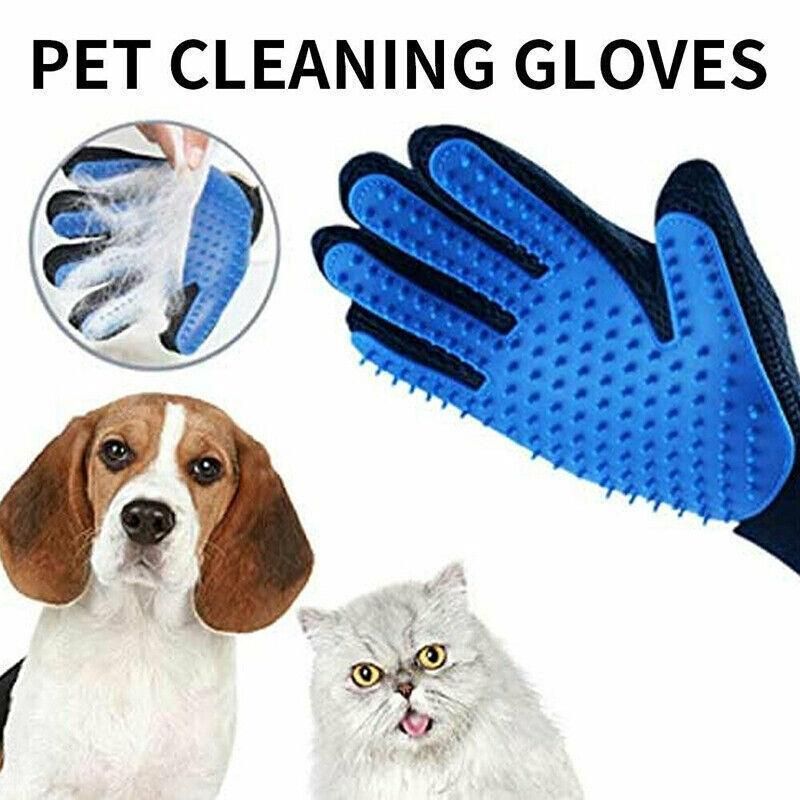 Pet Dog Cat Massage Hair Removal Grooming Comb Touch Cleaning Brush Magic Glove - Green Right Hand