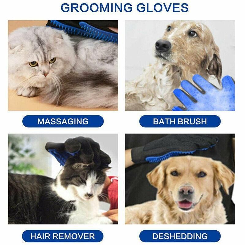 Pet Dog Cat Massage Hair Removal Grooming Comb Touch Cleaning Brush Magic Glove - Green Right Hand