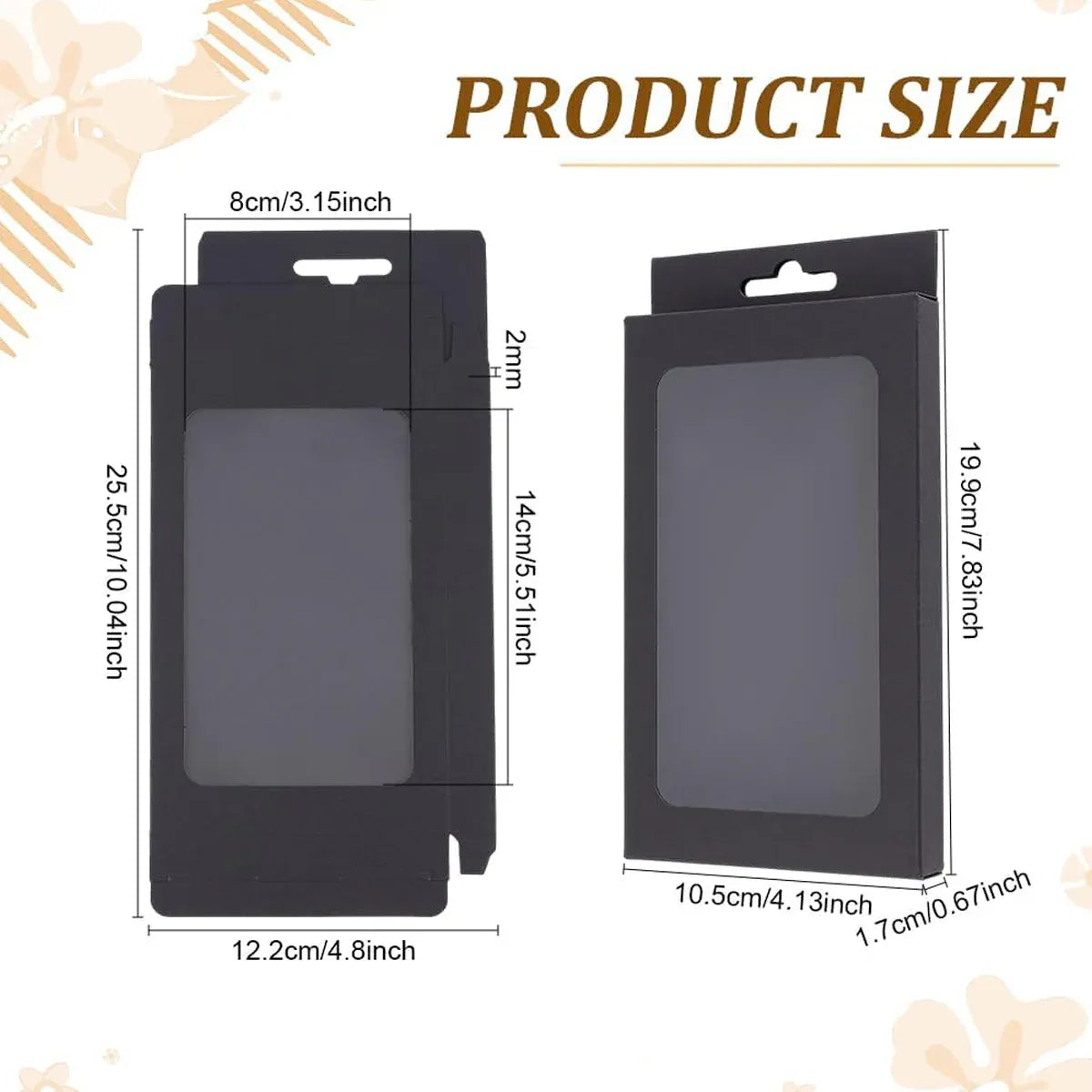 50PCS Gift Packaging Boxes Durable Clear Window for Gift Packaging Presentation - Kraft
