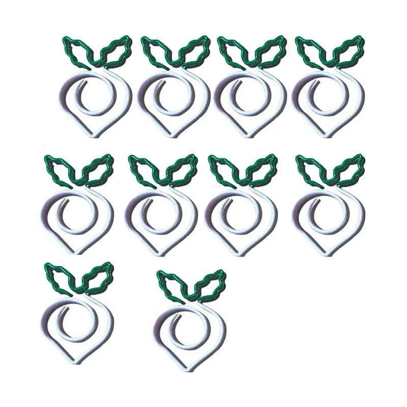 10x Colorful fruit Note Shape Paper Clips Bookmark Binder Office School Supplies - White