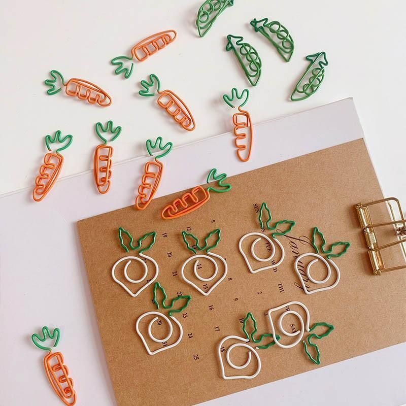 10x Colorful fruit Note Shape Paper Clips Bookmark Binder Office School Supplies - White