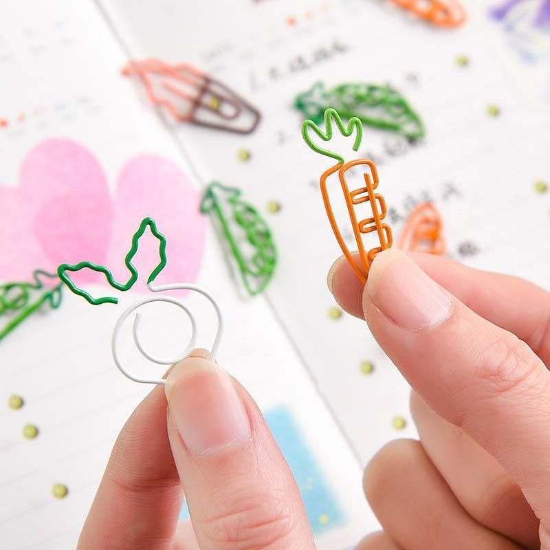 10x Colorful fruit Note Shape Paper Clips Bookmark Binder Office School Supplies - White