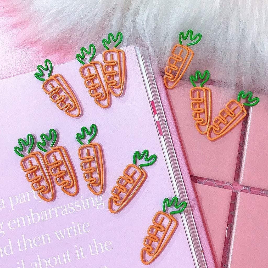 10x Colorful fruit Note Shape Paper Clips Bookmark Binder Office School Supplies - White