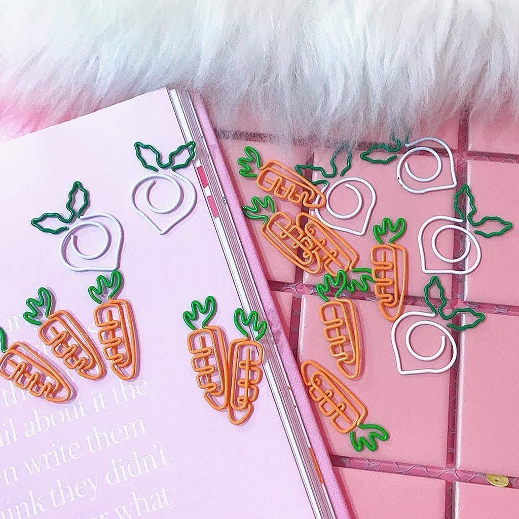 10x Colorful fruit Note Shape Paper Clips Bookmark Binder Office School Supplies - White