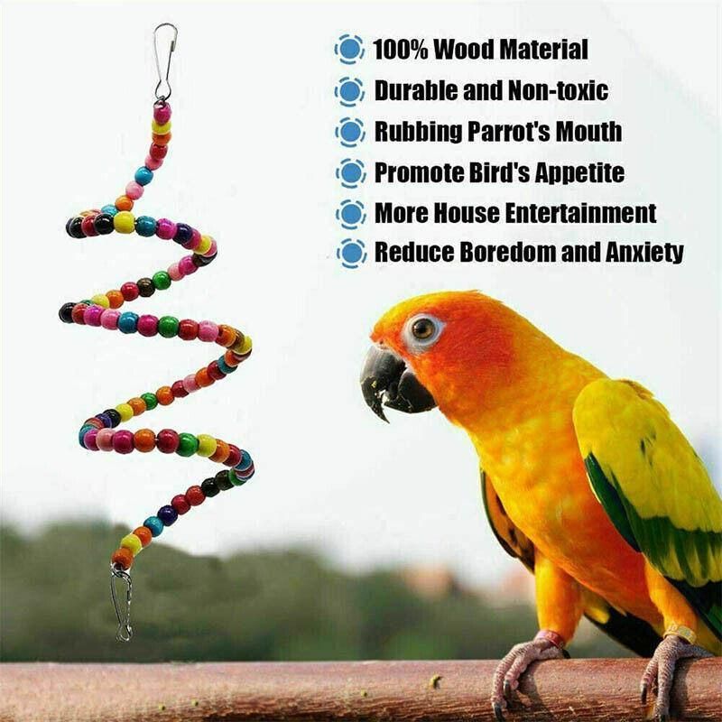 10pcs Parrot Toys Set Swing Ladder Chew Bell Toys Cockatiels Budgies Cages