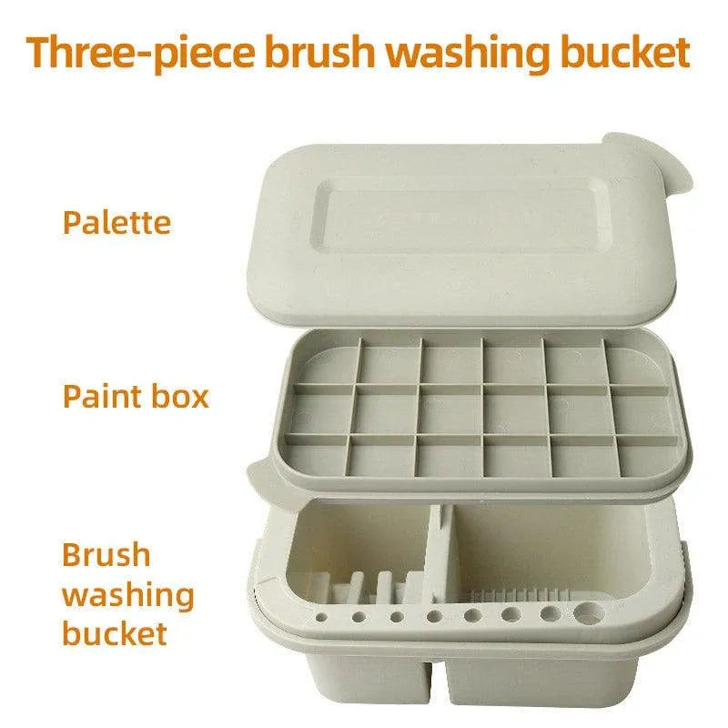 3 in 1 Multi Functional Pen Wash Bucket Portable Shabu Cleaning Tool Set