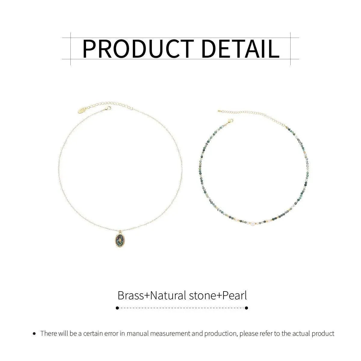 Retro Fashion Style Natural Stone Design Necklace for Women Vintage Jewelry - Have a pendant