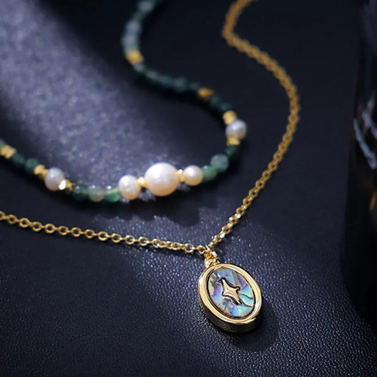 Retro Fashion Style Natural Stone Design Necklace for Women Vintage Jewelry - Have a pendant