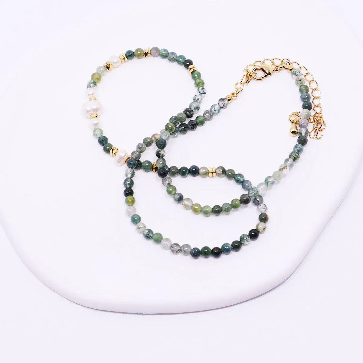 Retro Fashion Style Natural Stone Design Necklace for Women Vintage Jewelry - Have a pendant