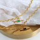 Vintage Retro Style Curved Chain Necklace for Women Fashion Jewelry Accessory - Green