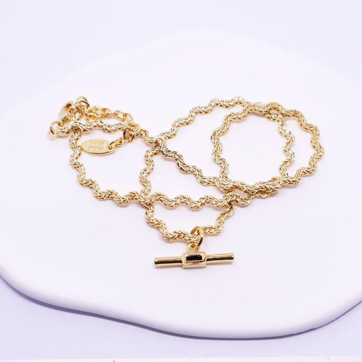 Vintage Retro Style Curved Chain Necklace for Women Fashion Jewelry Accessory - Green