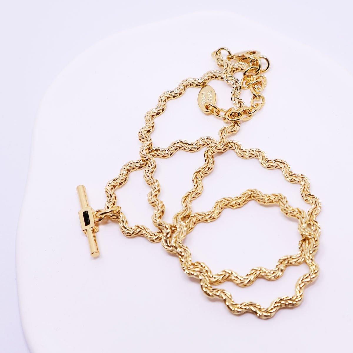 Vintage Retro Style Curved Chain Necklace for Women Fashion Jewelry Accessory - Green