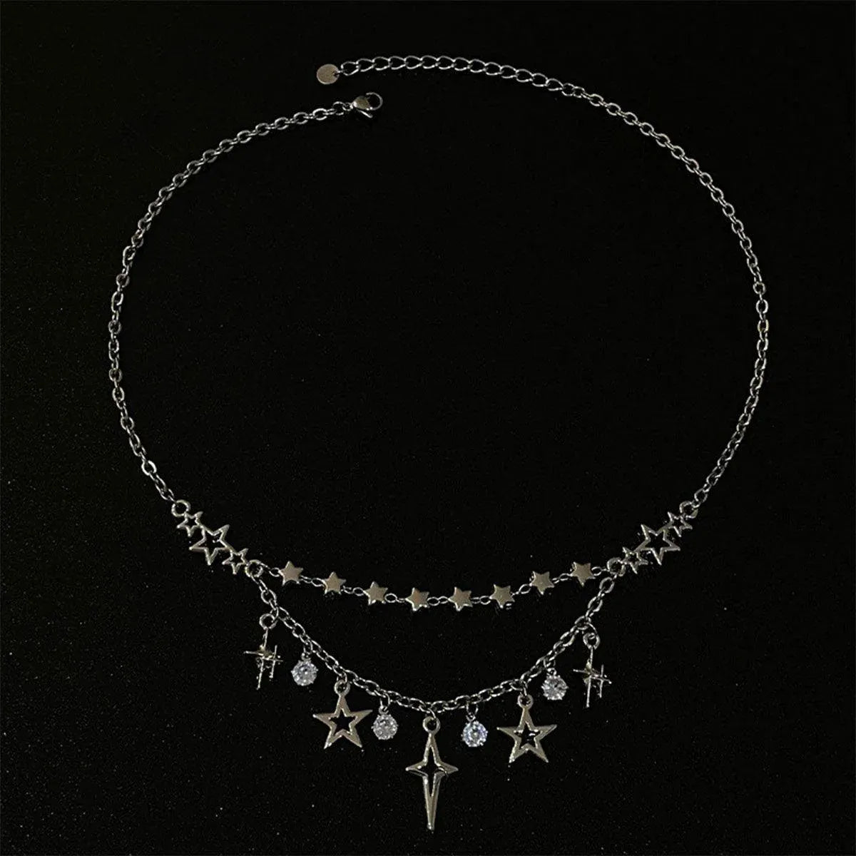 Stylish Star Tassel Geometric Necklace Chain Fashion Jewelry for Women and Girls