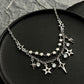 Stylish Star Tassel Geometric Necklace Chain Fashion Jewelry for Women and Girls