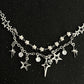 Stylish Star Tassel Geometric Necklace Chain Fashion Jewelry for Women and Girls
