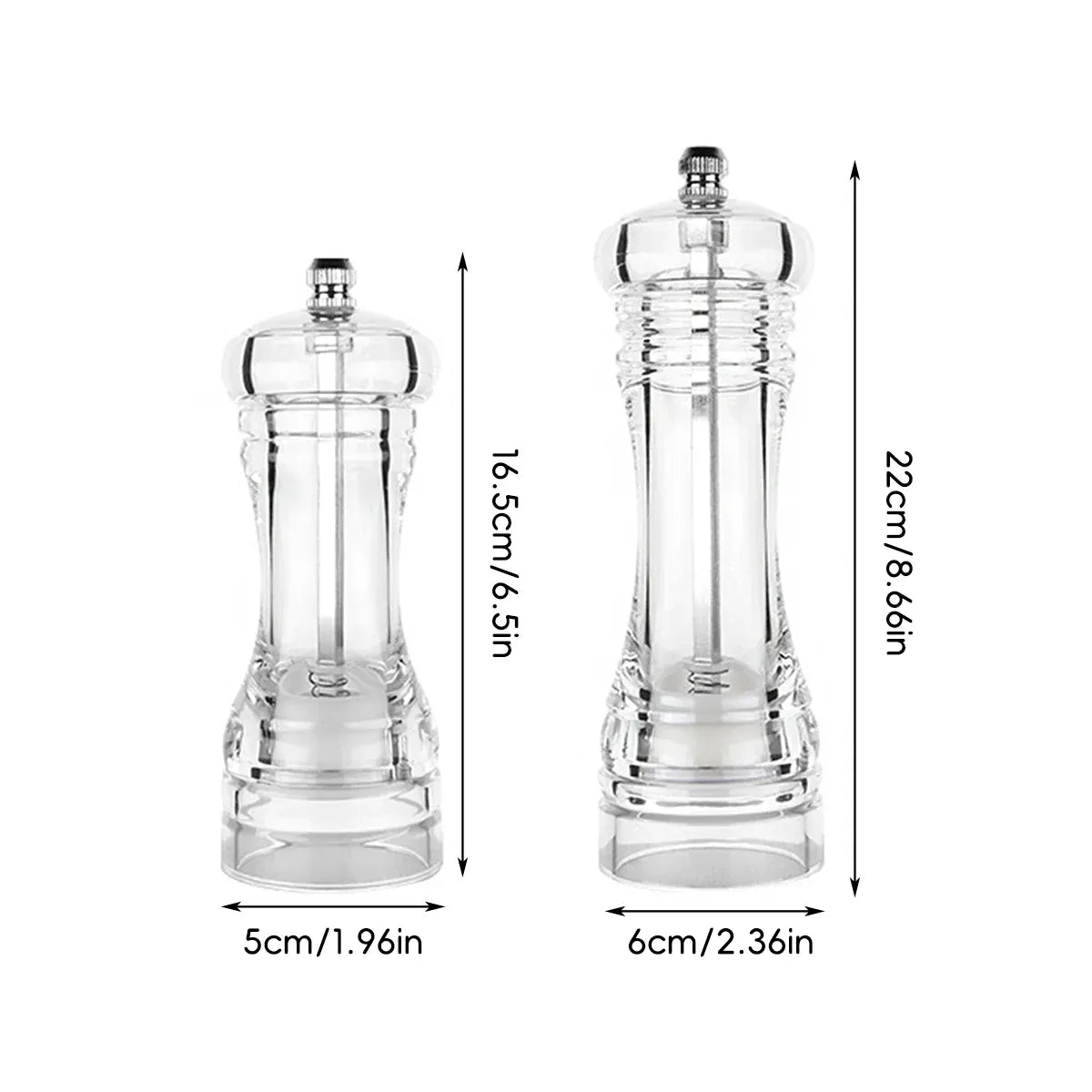 Transparent Manual Spice Grinder Bottle Multi Purpose Seasoning Dispenser - 6inch