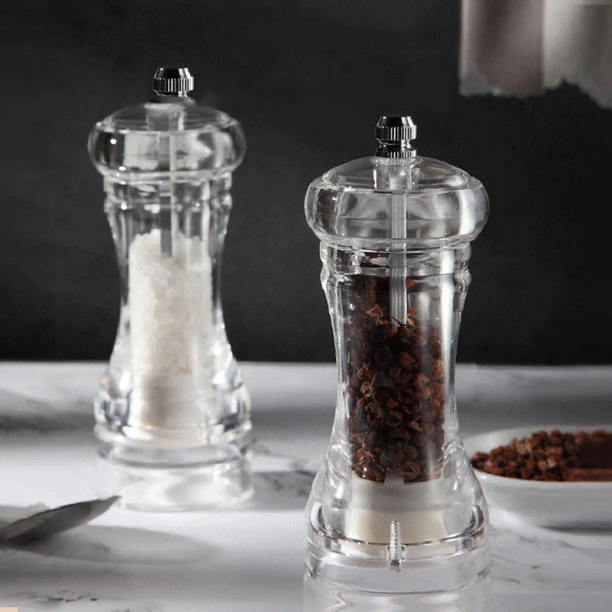 Transparent Manual Spice Grinder Bottle Multi Purpose Seasoning Dispenser - 6inch