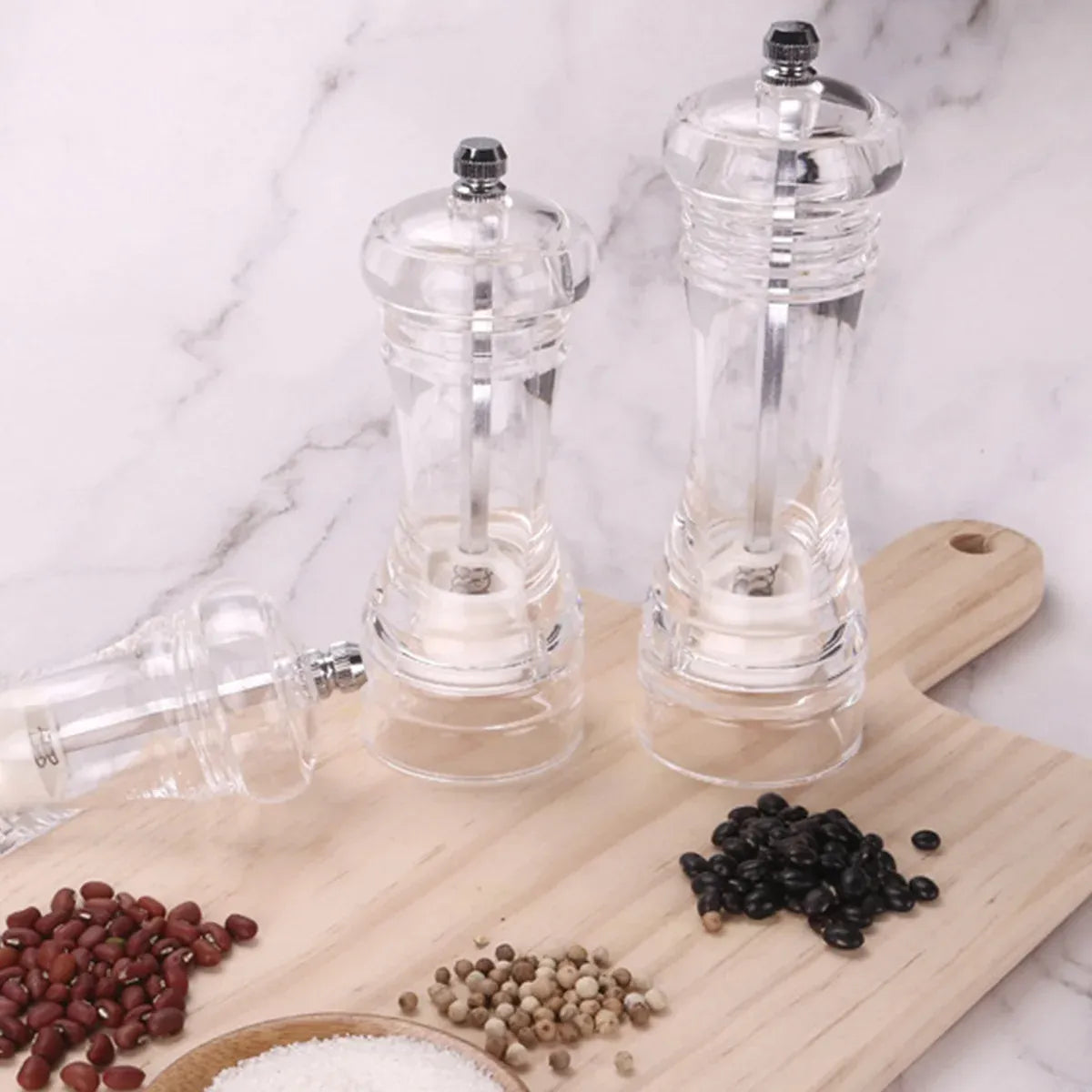 Transparent Manual Spice Grinder Bottle Multi Purpose Seasoning Dispenser - 6inch