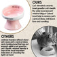 Tall Raised Ceramic Pet Bowl for Cats and Small Dogs in Blue or Pink - Pink