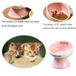 Tall Raised Ceramic Pet Bowl for Cats and Small Dogs in Blue or Pink - Pink