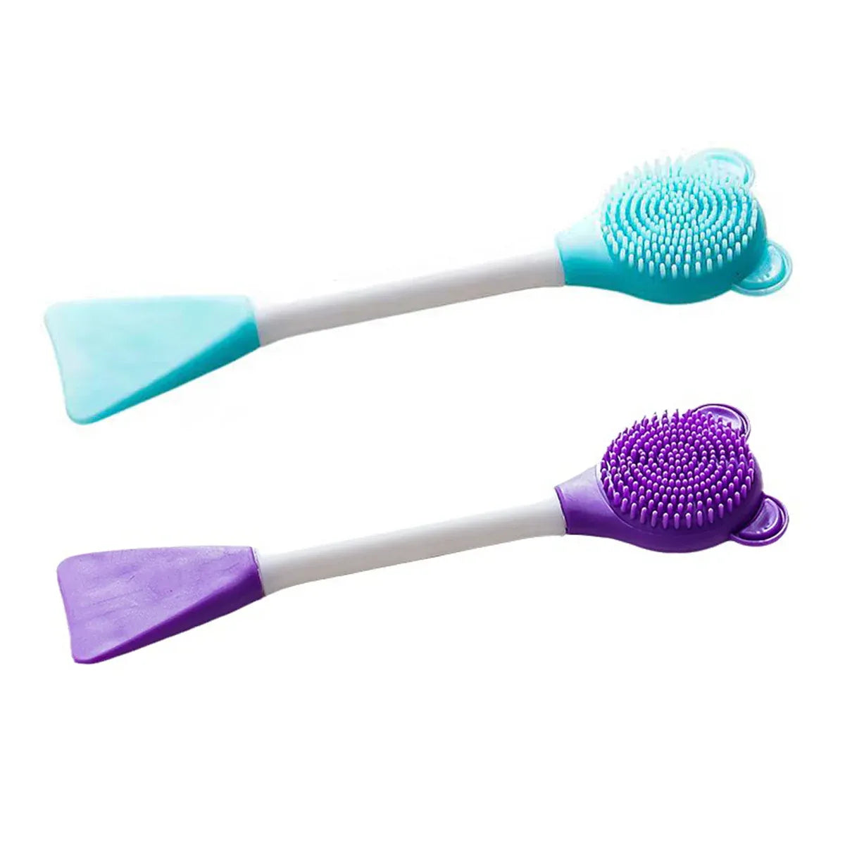 Cat Cleaning Silicone Brush Pet Toothbrush Dog Cleaning Brush Grooming Tool - Purple